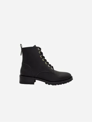 Athena Women's Cereal Leather Vegan Ankle Boots | Black