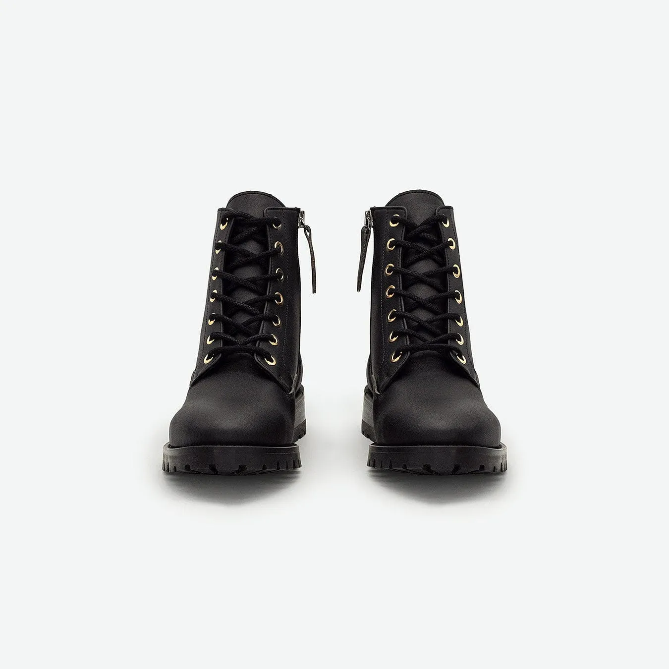 Athena Women's Cereal Leather Vegan Ankle Boots | Black