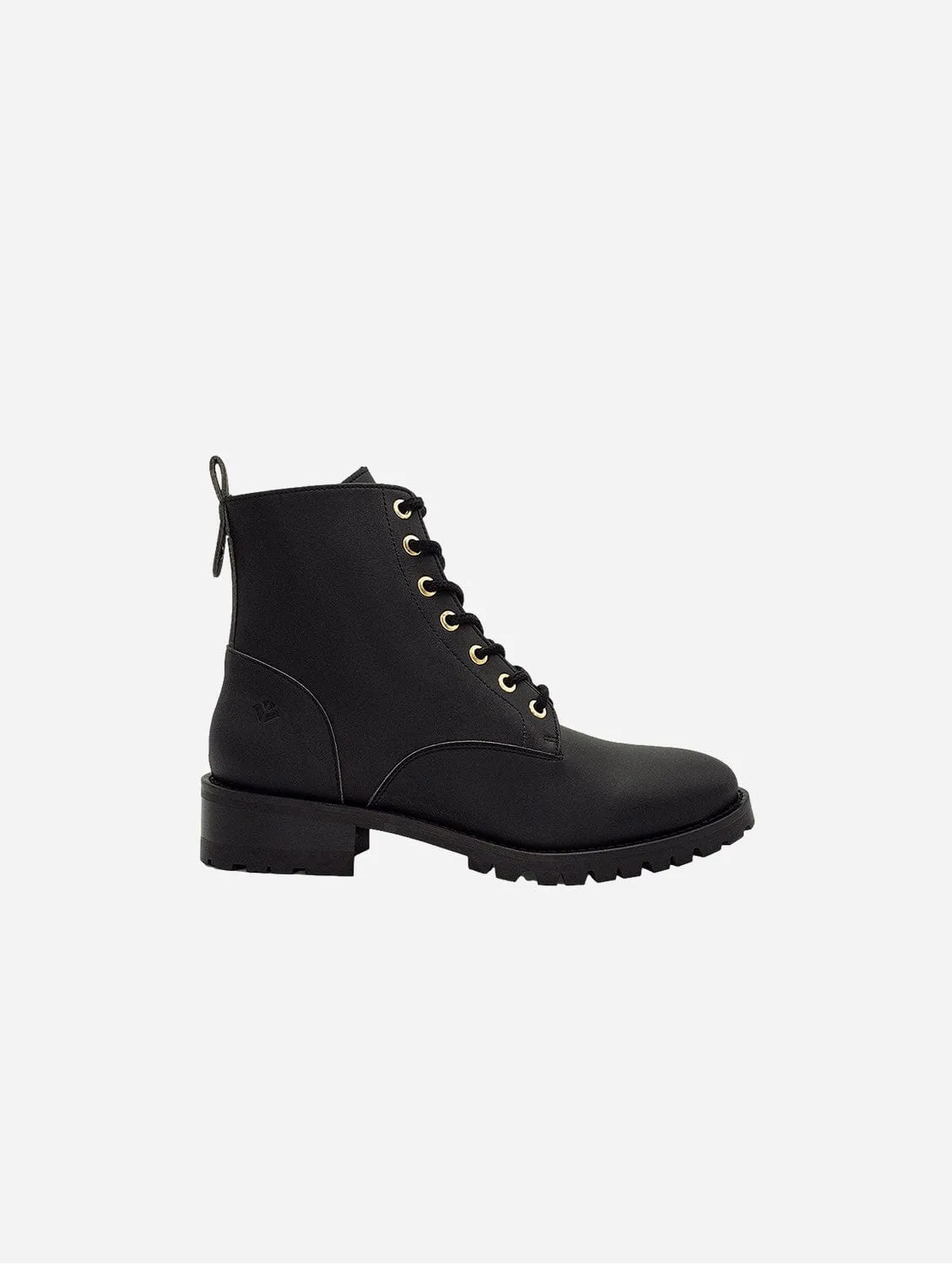 Athena Women's Cereal Leather Vegan Ankle Boots | Black