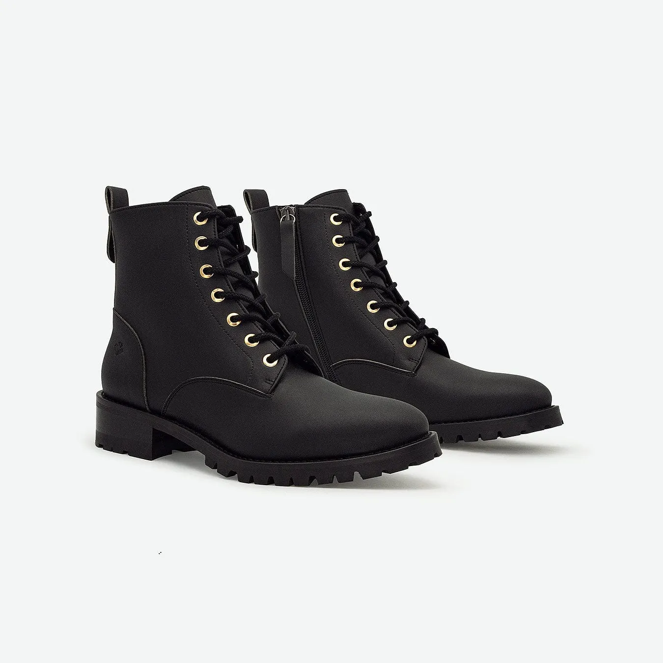 Athena Women's Cereal Leather Vegan Ankle Boots | Black