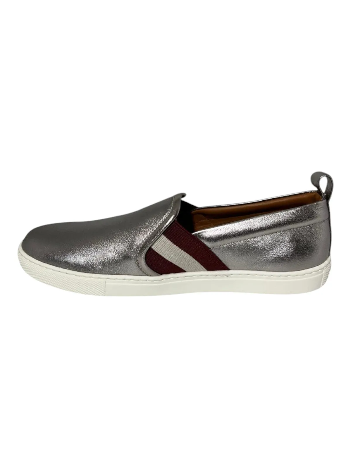 Bally Henrika 6212747 Silver Lamb Leather Slip-on Low-top Sneakers