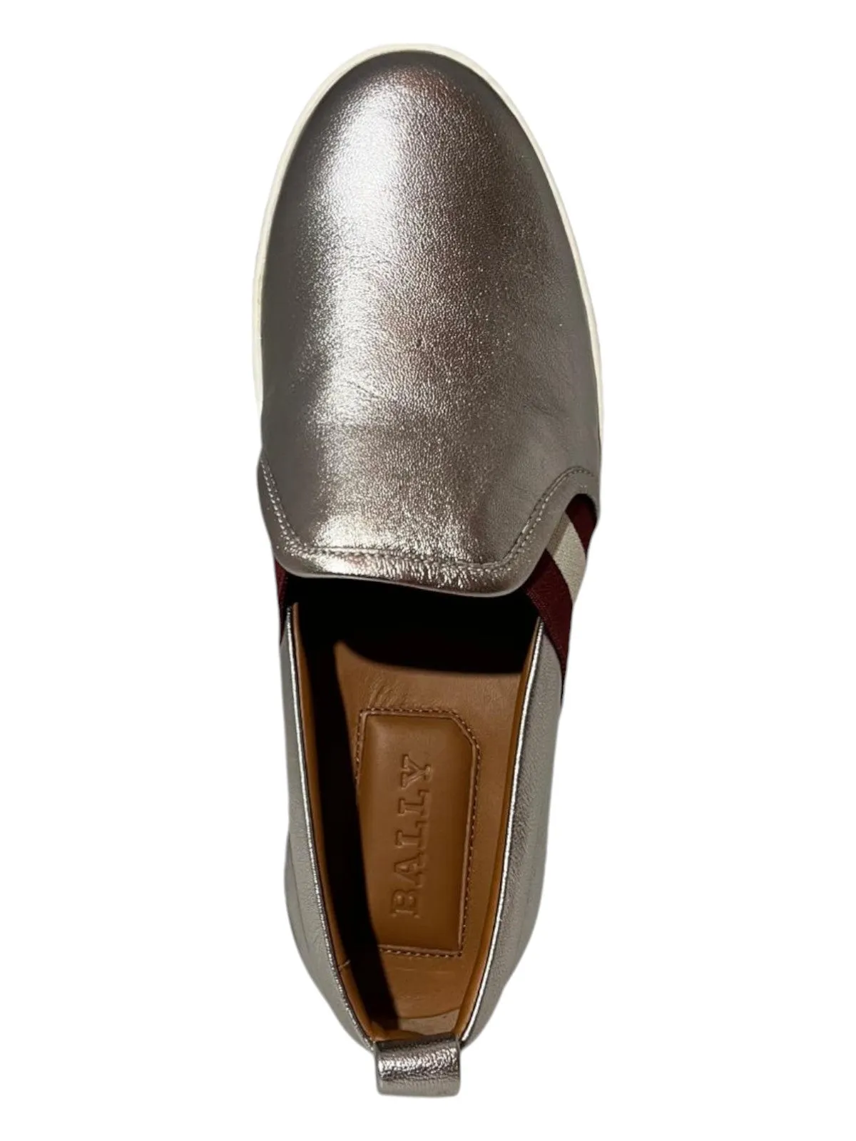 Bally Henrika 6212747 Silver Lamb Leather Slip-on Low-top Sneakers