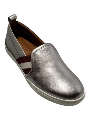 Bally Henrika 6212747 Silver Lamb Leather Slip-on Low-top Sneakers