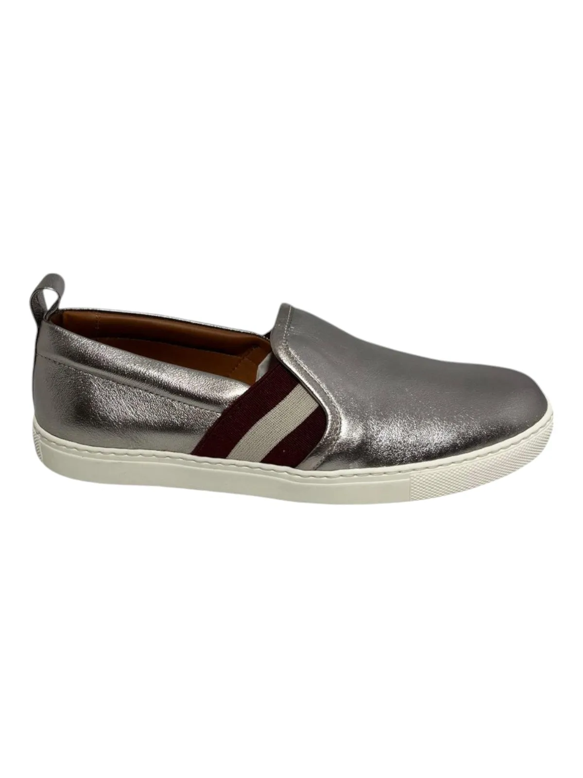 Bally Henrika 6212747 Silver Lamb Leather Slip-on Low-top Sneakers
