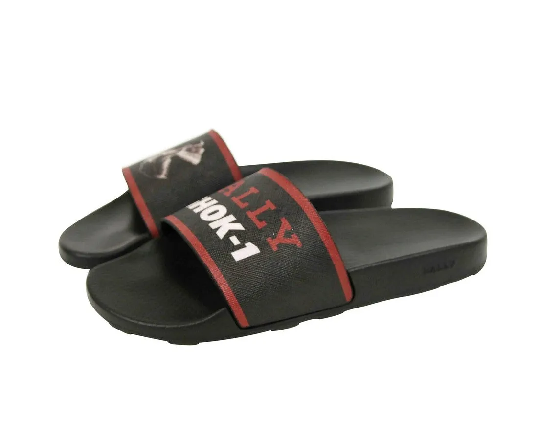 Bally Men's Rubber With Logo And  Edge Slide Sandals