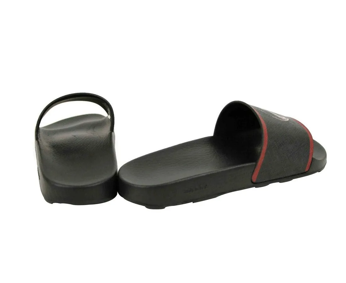 Bally Men's Rubber With Logo And  Edge Slide Sandals