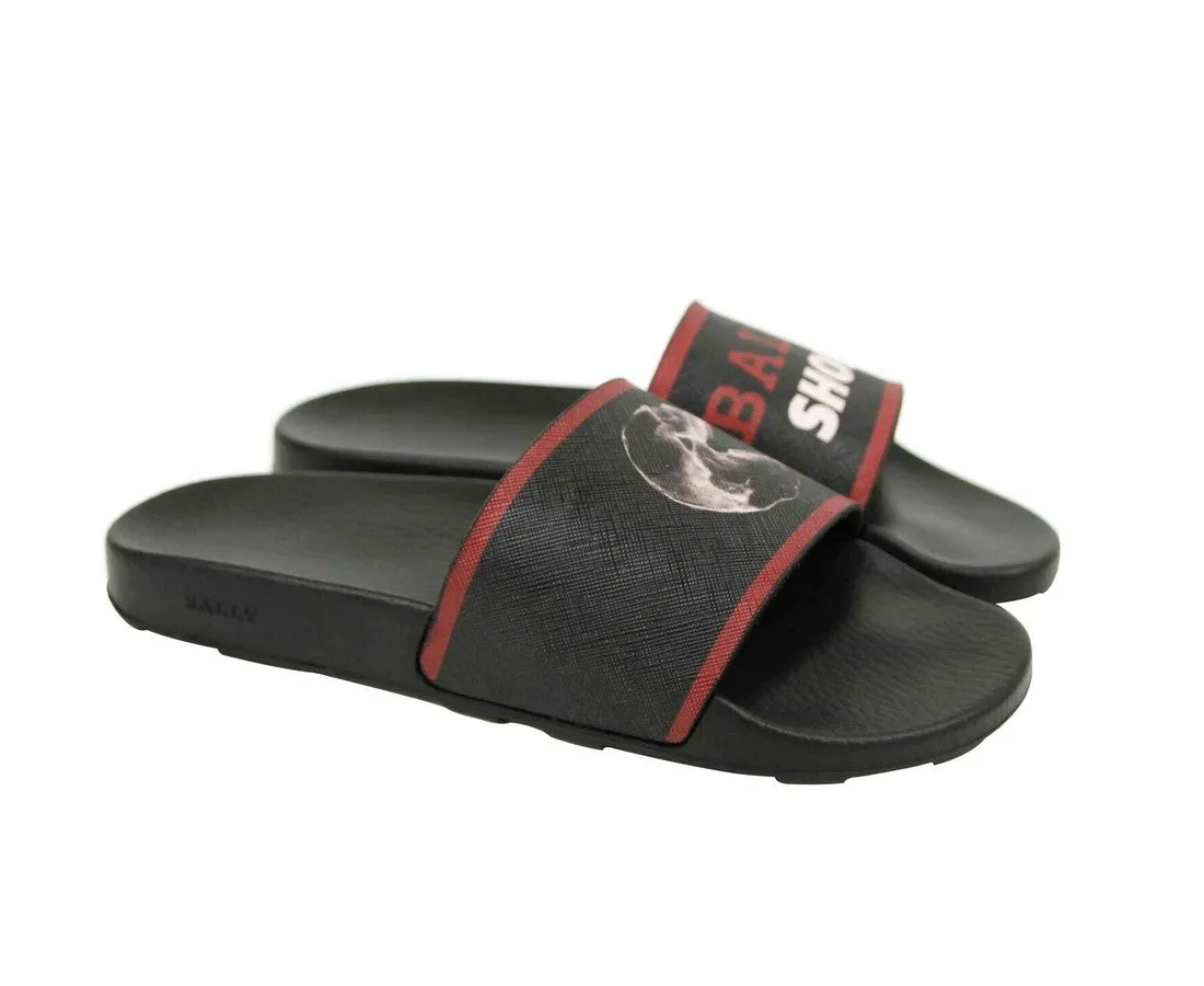 Bally Men's Rubber With Logo And  Edge Slide Sandals