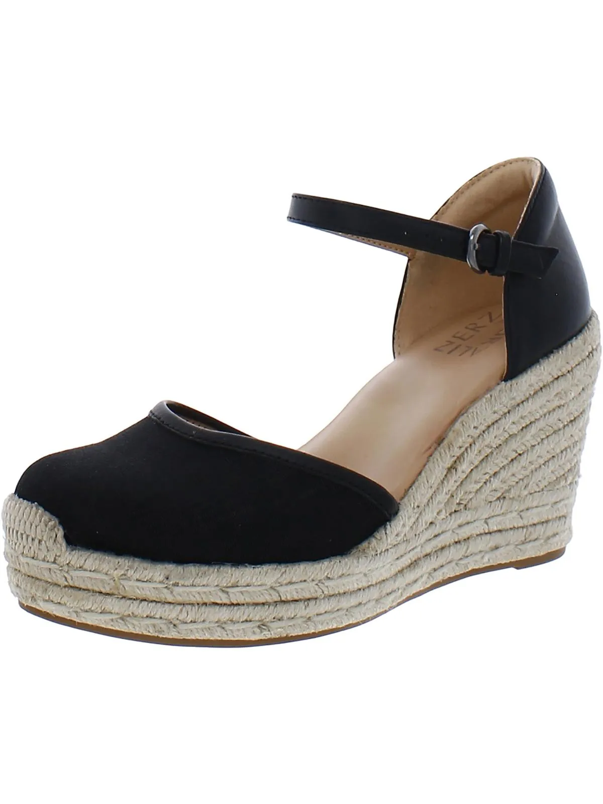 Bianca Womens Leather Platform Wedge Sandals