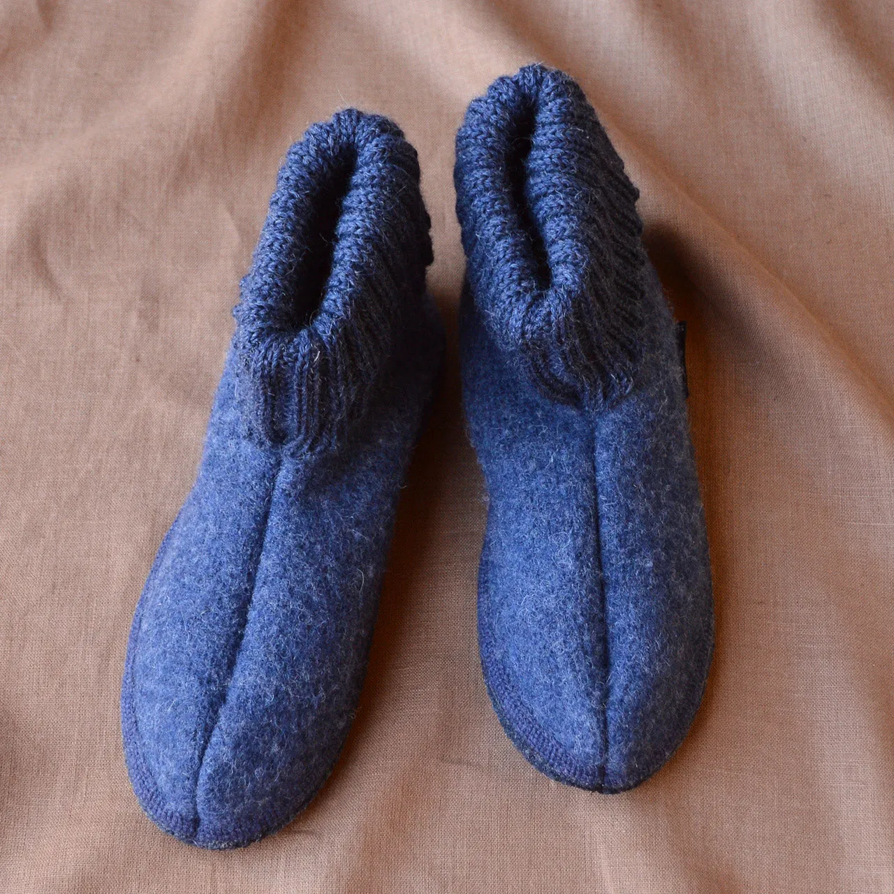 Boiled Wool Slipper Boots - Karl - Denim (Adults 36-46) *Pre-order