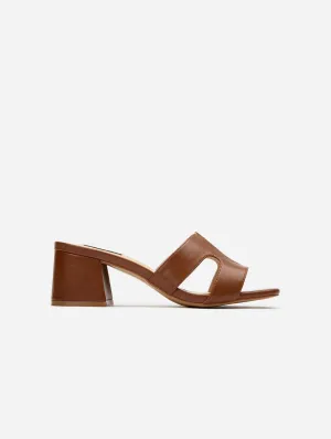 Bok Women's Vegan Leather Mule Heel Sandals | Tan