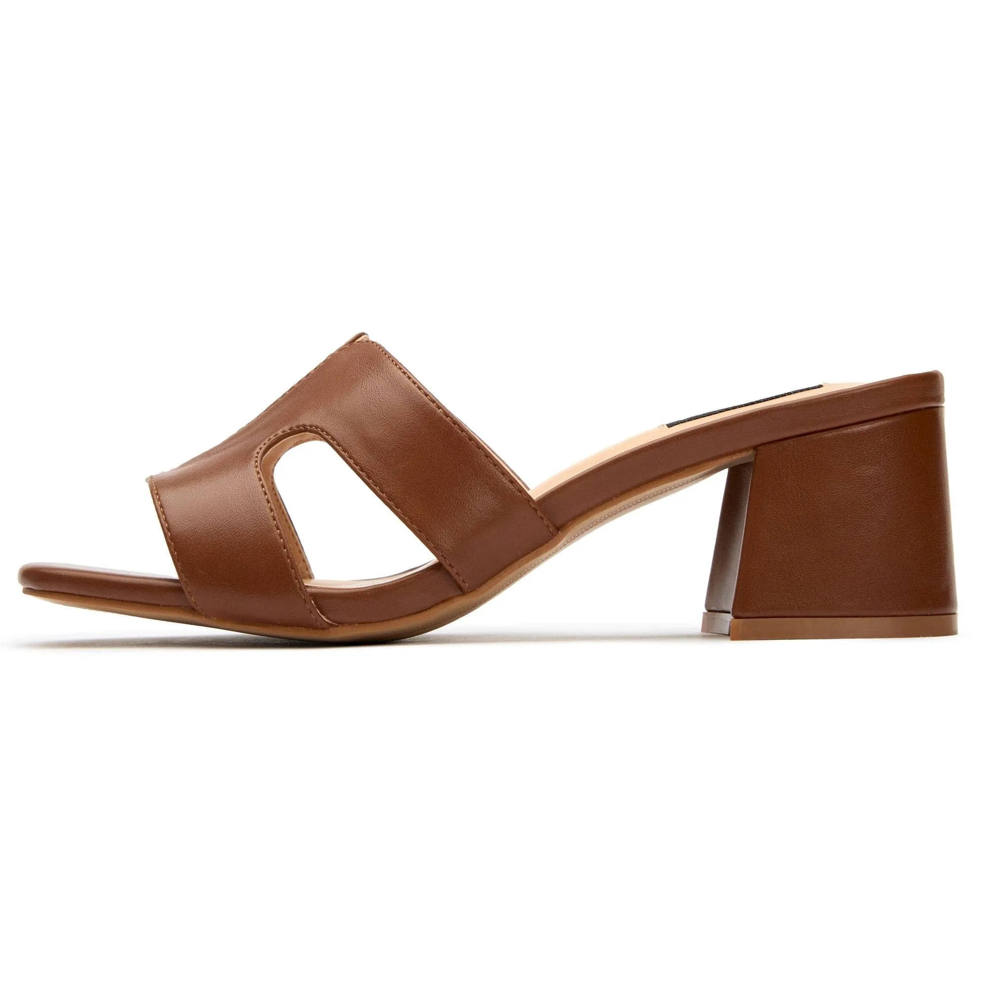 Bok Women's Vegan Leather Mule Heel Sandals | Tan