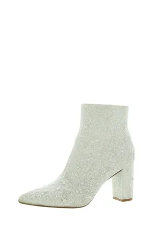 Cady Pearl Ankle Boot In Pearl White