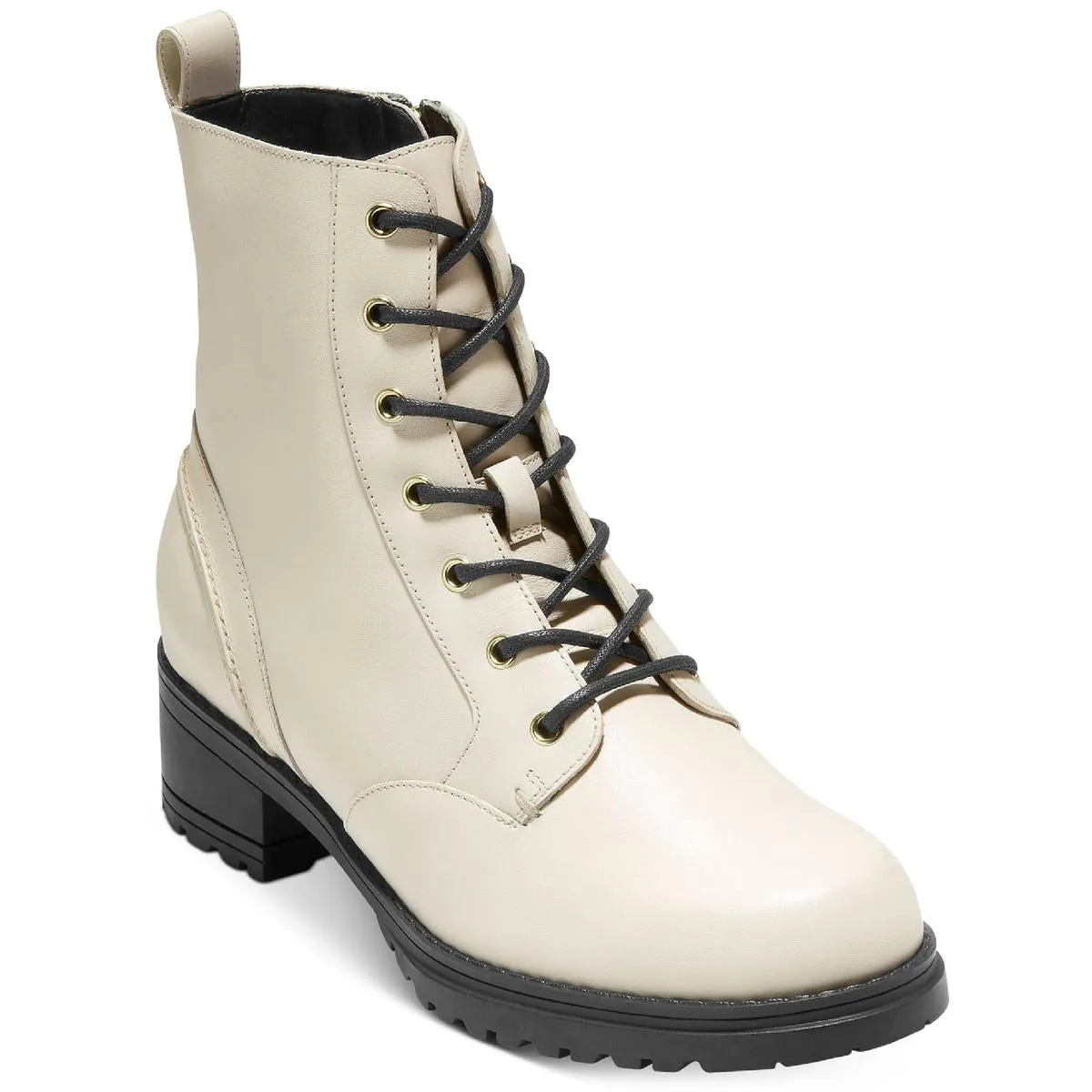 Camea Womens Zipper Combat & Lace-up Boots