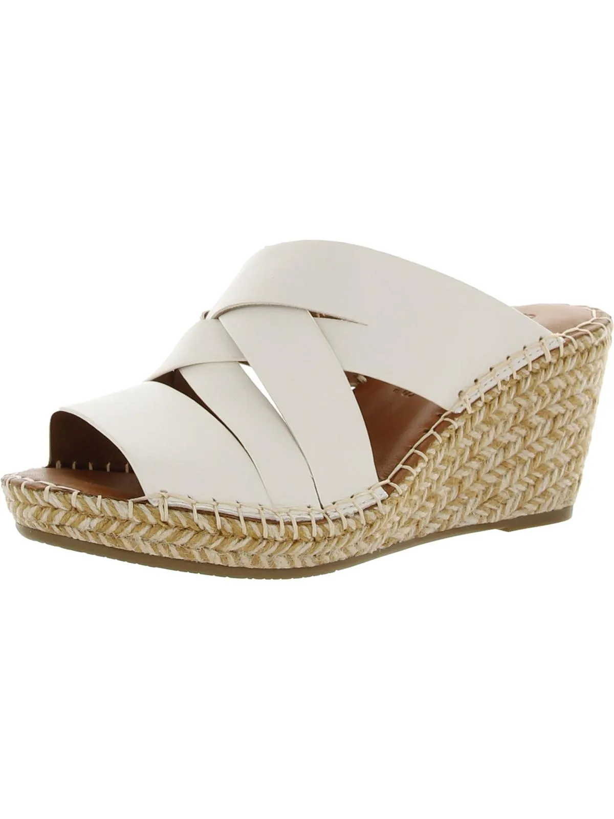 CHARLI WOVEN STRAPS Womens Leather Slip On Wedge Sandals