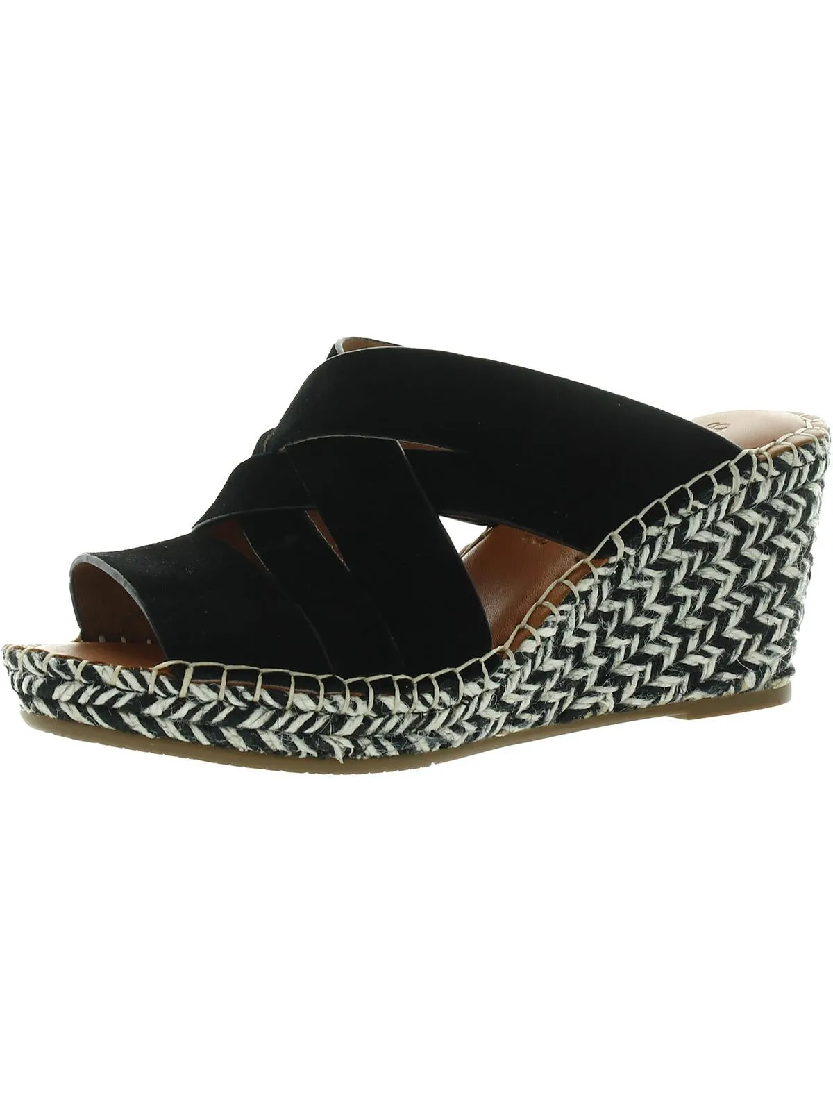 CHARLI WOVEN STRAPS Womens Leather Slip On Wedge Sandals
