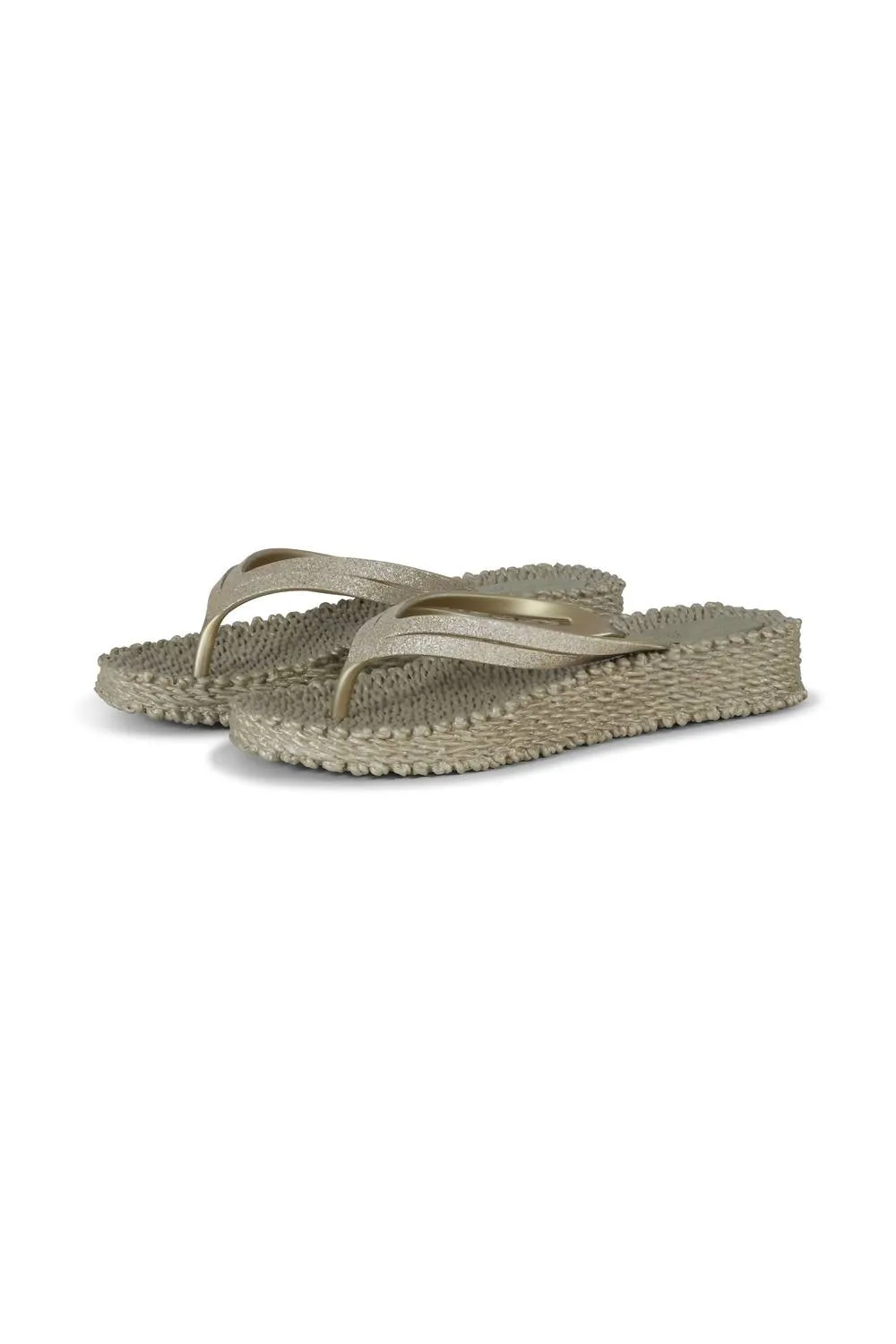 Cheerful Platform Flip Flops In Platinum
