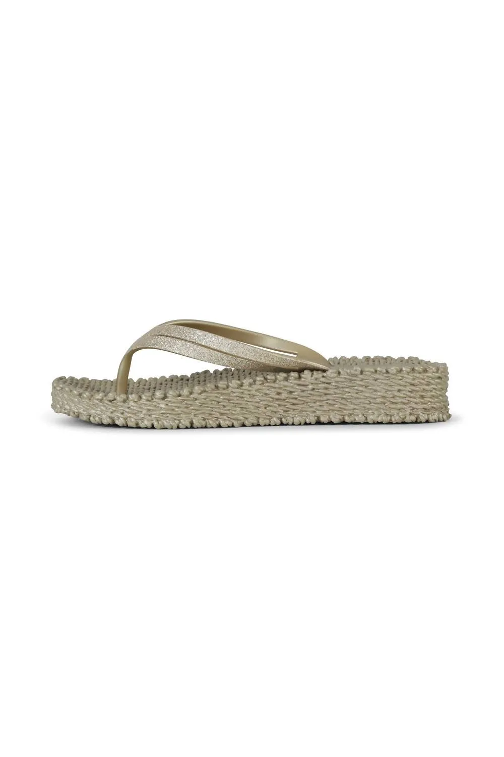 Cheerful Platform Flip Flops In Platinum