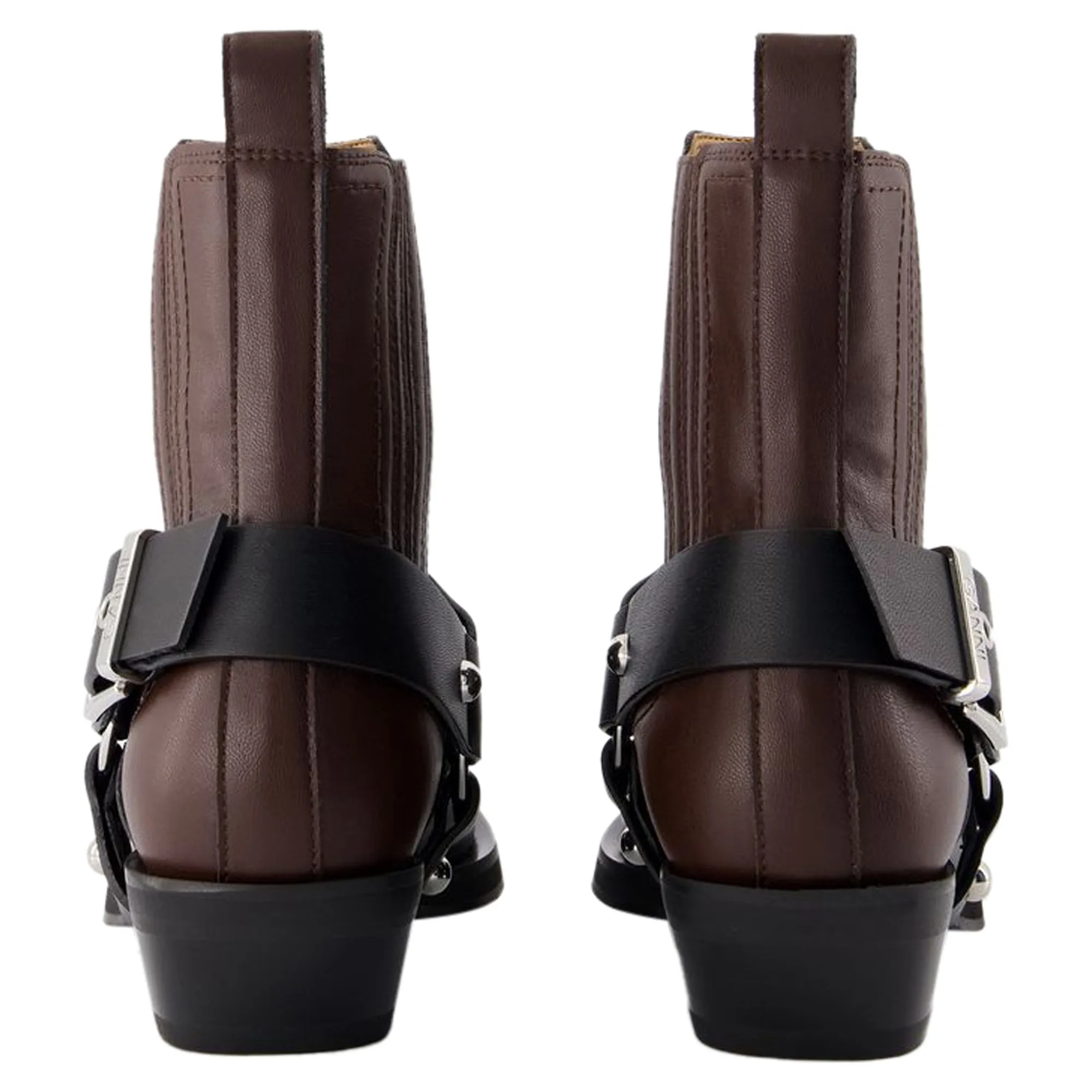 Chelsea Western Boots - Ganni - Synthetic Leather - Black
