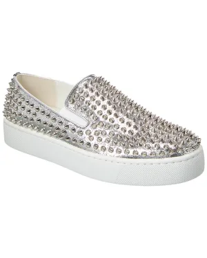 Christian Louboutin Spikeboat Leather Slip-On Sneaker