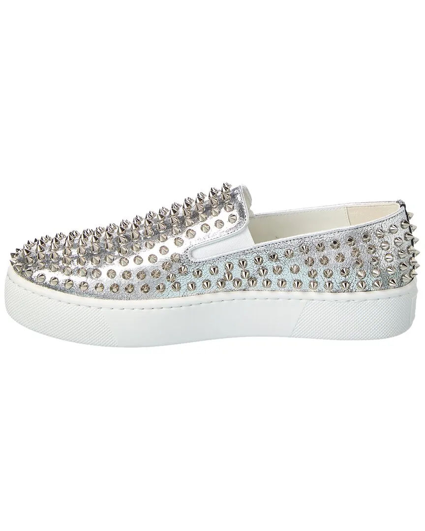 Christian Louboutin Spikeboat Leather Slip-On Sneaker
