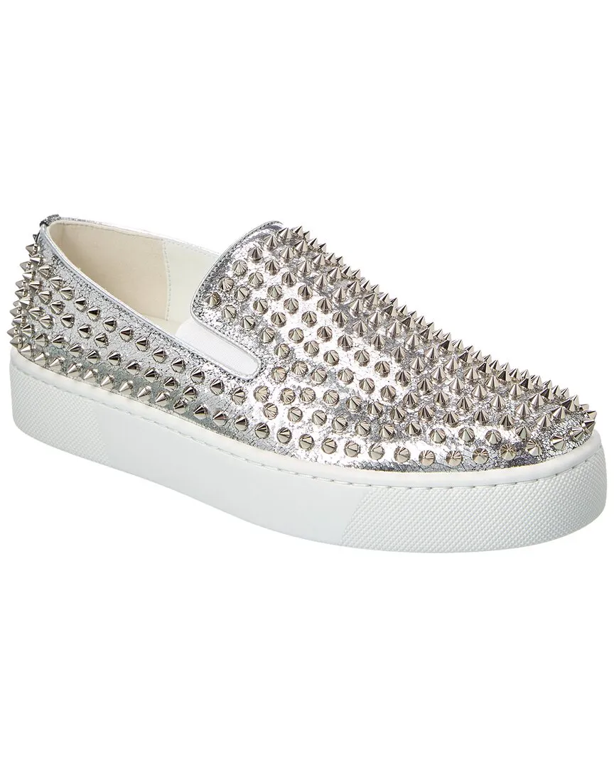 Christian Louboutin Spikeboat Leather Slip-On Sneaker
