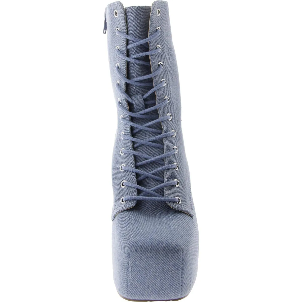 Confident Womens Lace-Up Platform Mid-Calf Boots