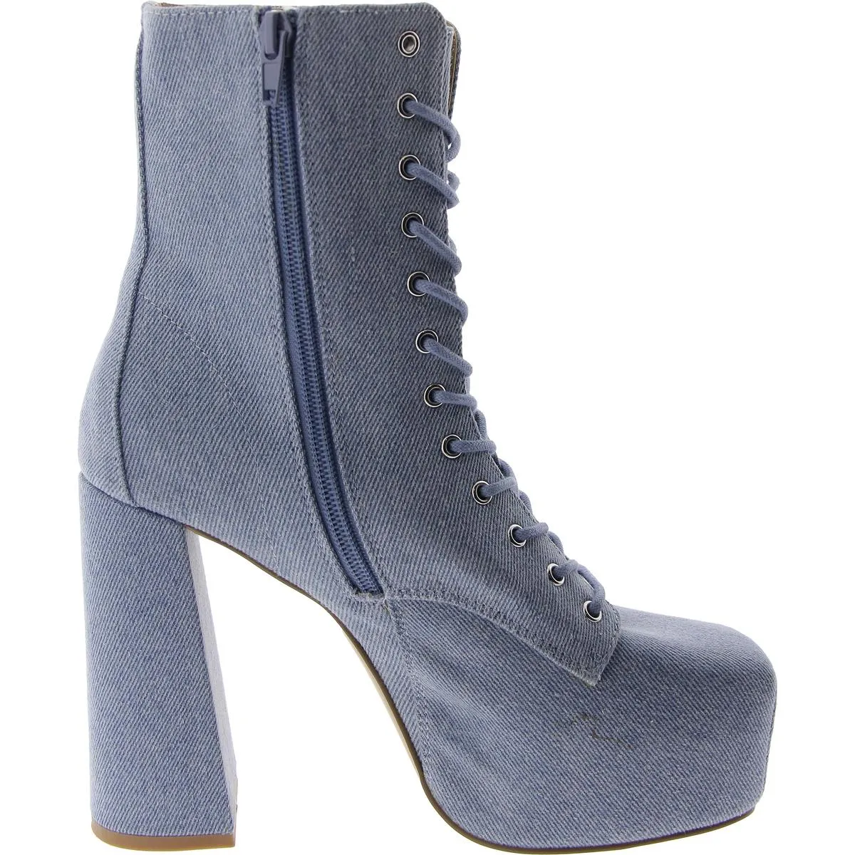 Confident Womens Lace-Up Platform Mid-Calf Boots