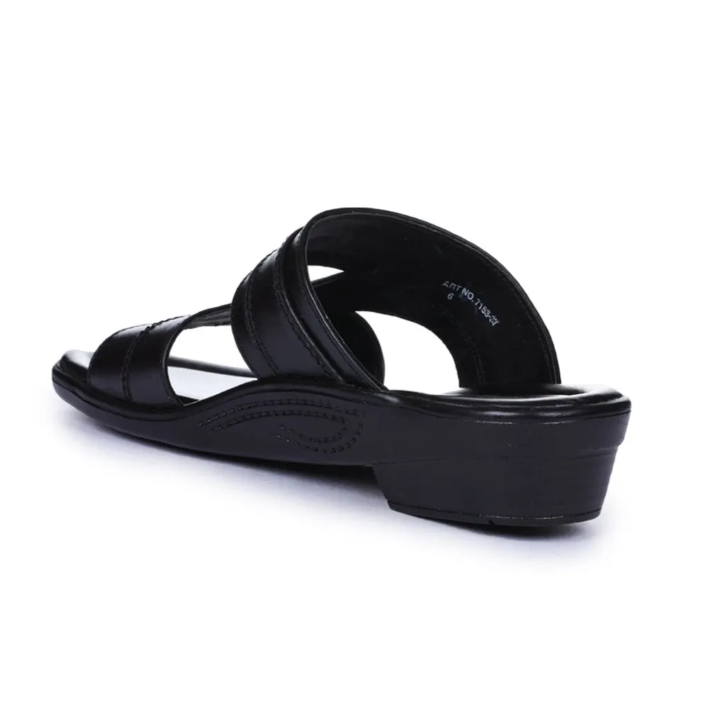 Coolers Casual Black Slippers For Men 7153-37 By Liberty