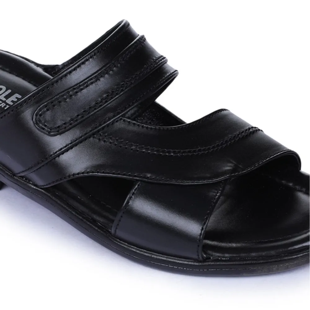 Coolers Casual Black Slippers For Men 7153-37 By Liberty