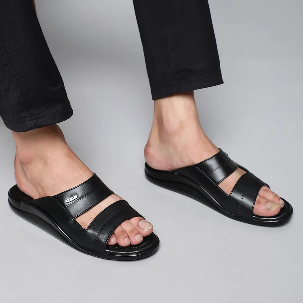 Coolers Casual Black Slippers For Men 7193-60 By Liberty