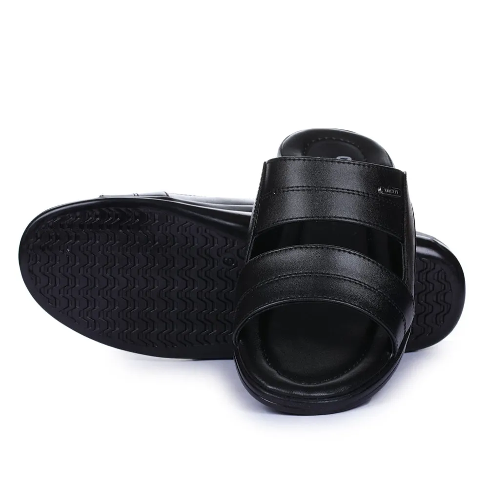Coolers Casual Black Slippers For Men 7193-60 By Liberty
