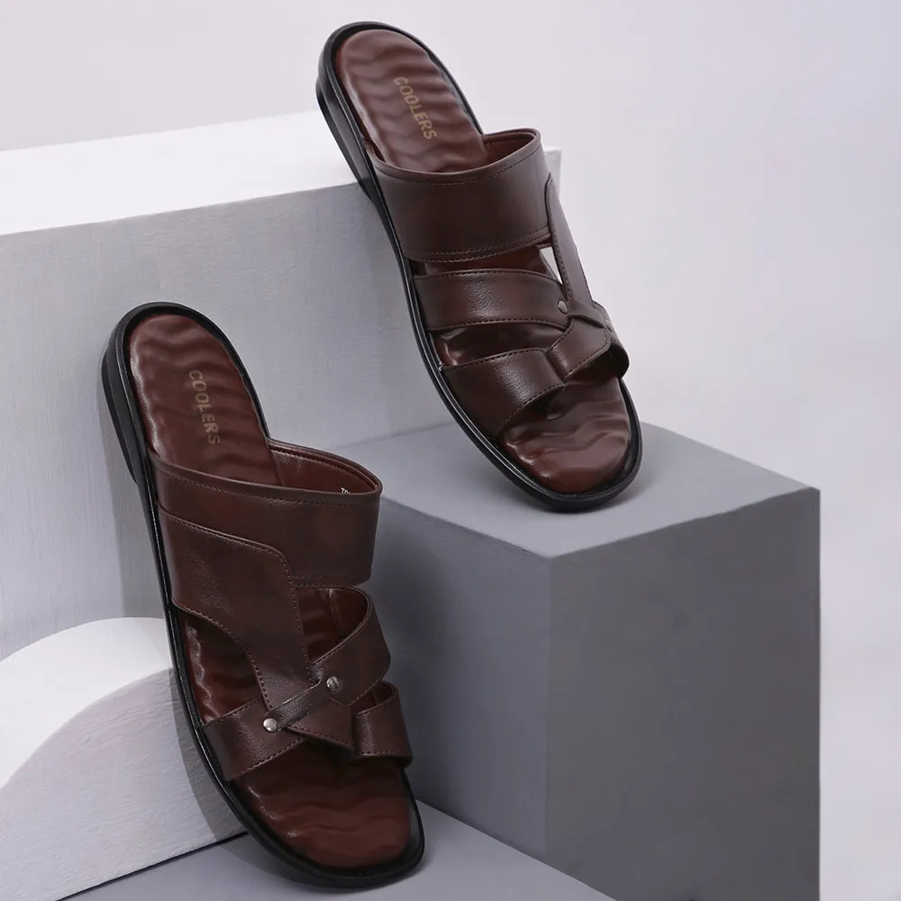 Coolers Casual Brown Slippers For Men TRL-113 By Liberty