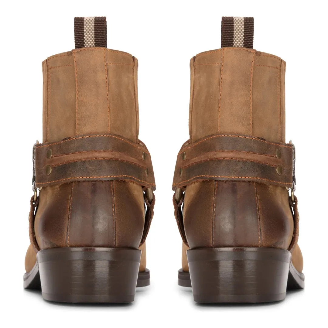 Cowboy Real Leather Boots With Square Toe