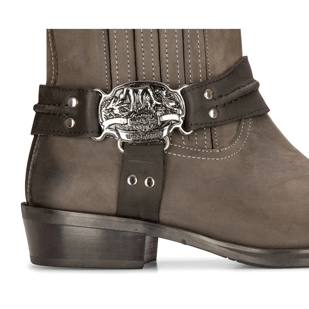 Cowboy Real Leather Boots With Square Toe