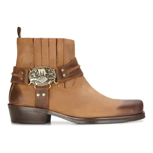 Cowboy Real Leather Boots With Square Toe