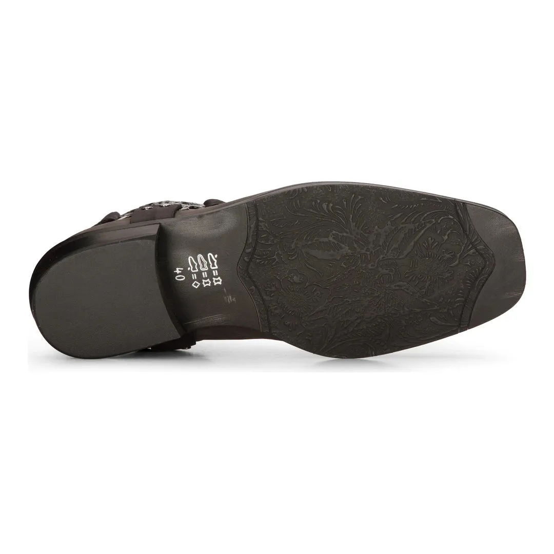 Cowboy Real Leather Boots With Square Toe