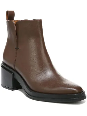 Dalden Womens Leather Square Toe Ankle Boots