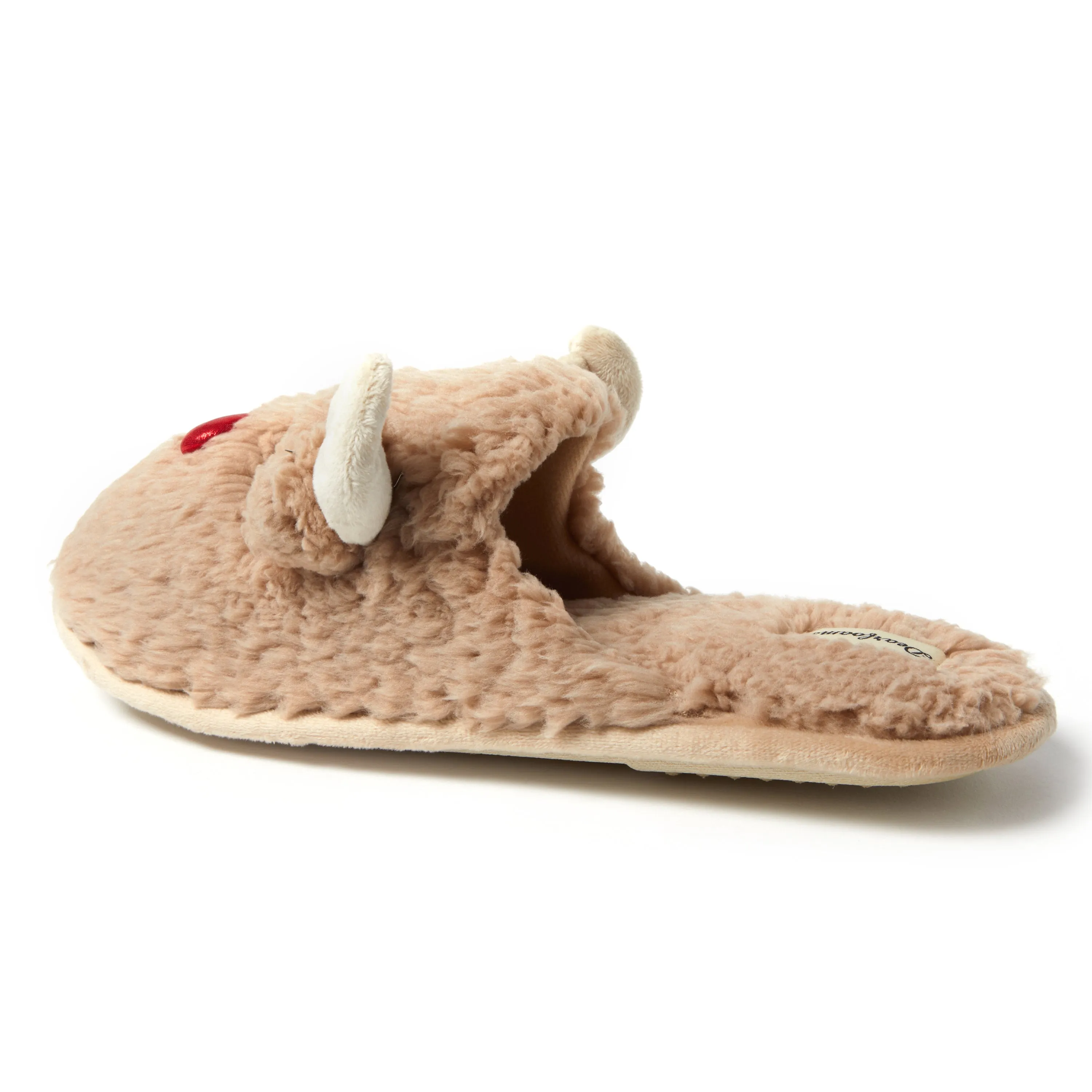 Dearfoams Men's Holiday Novelty Christmas Reindeer Scuff Slipper