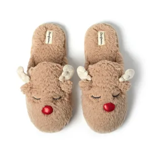Dearfoams Men's Holiday Novelty Christmas Reindeer Scuff Slipper