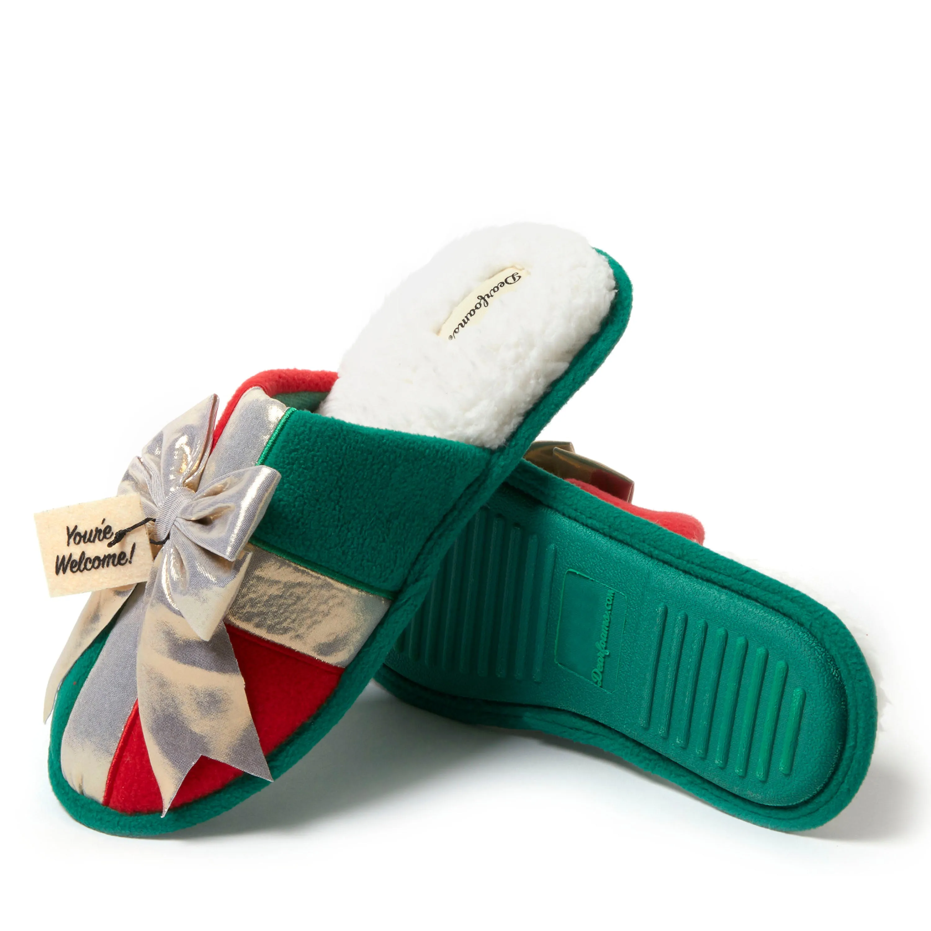 Dearfoams Unisex Novelty Holiday Christmas Scuff Slipper