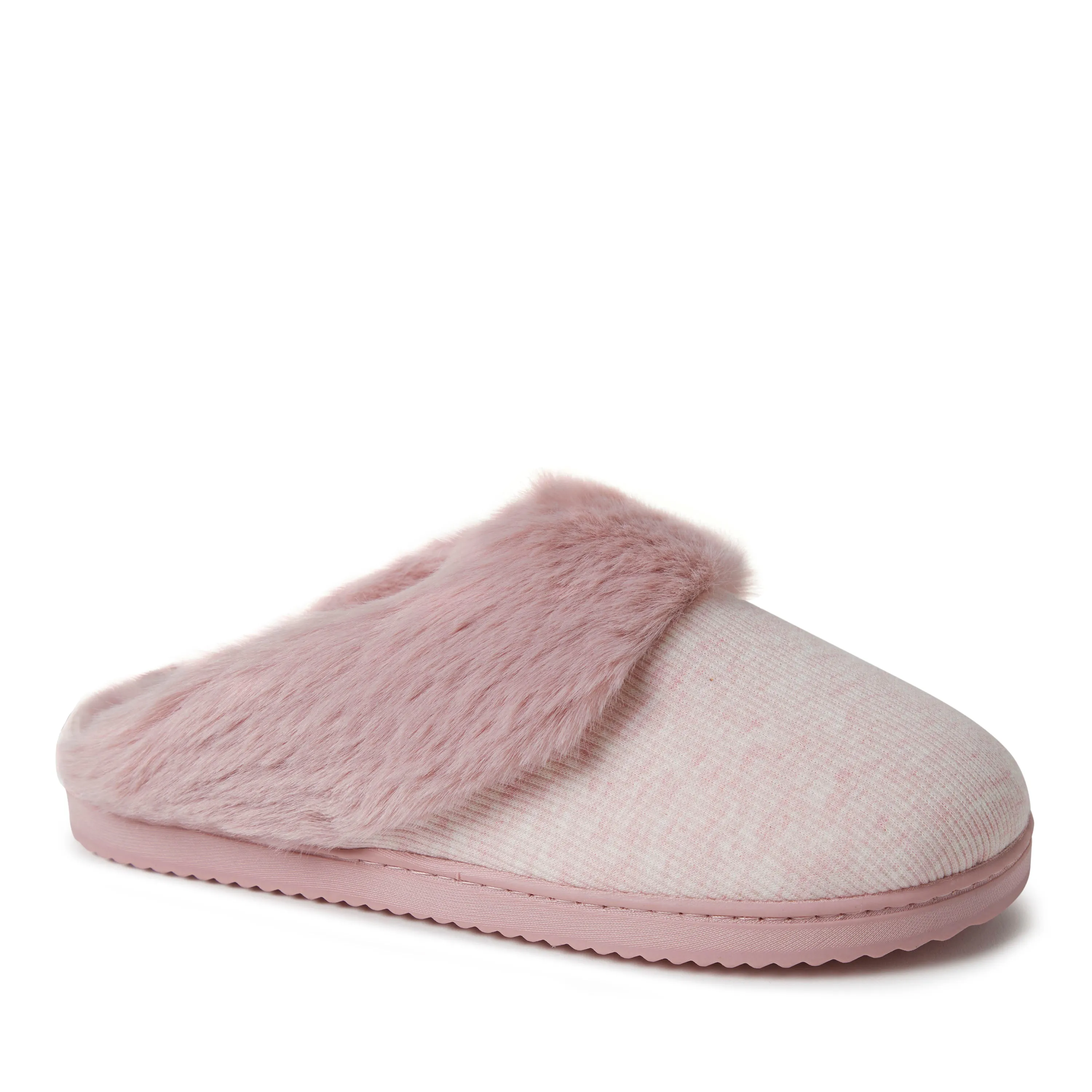 Dearfoams Womens Dahlia Rib Knit Scuff