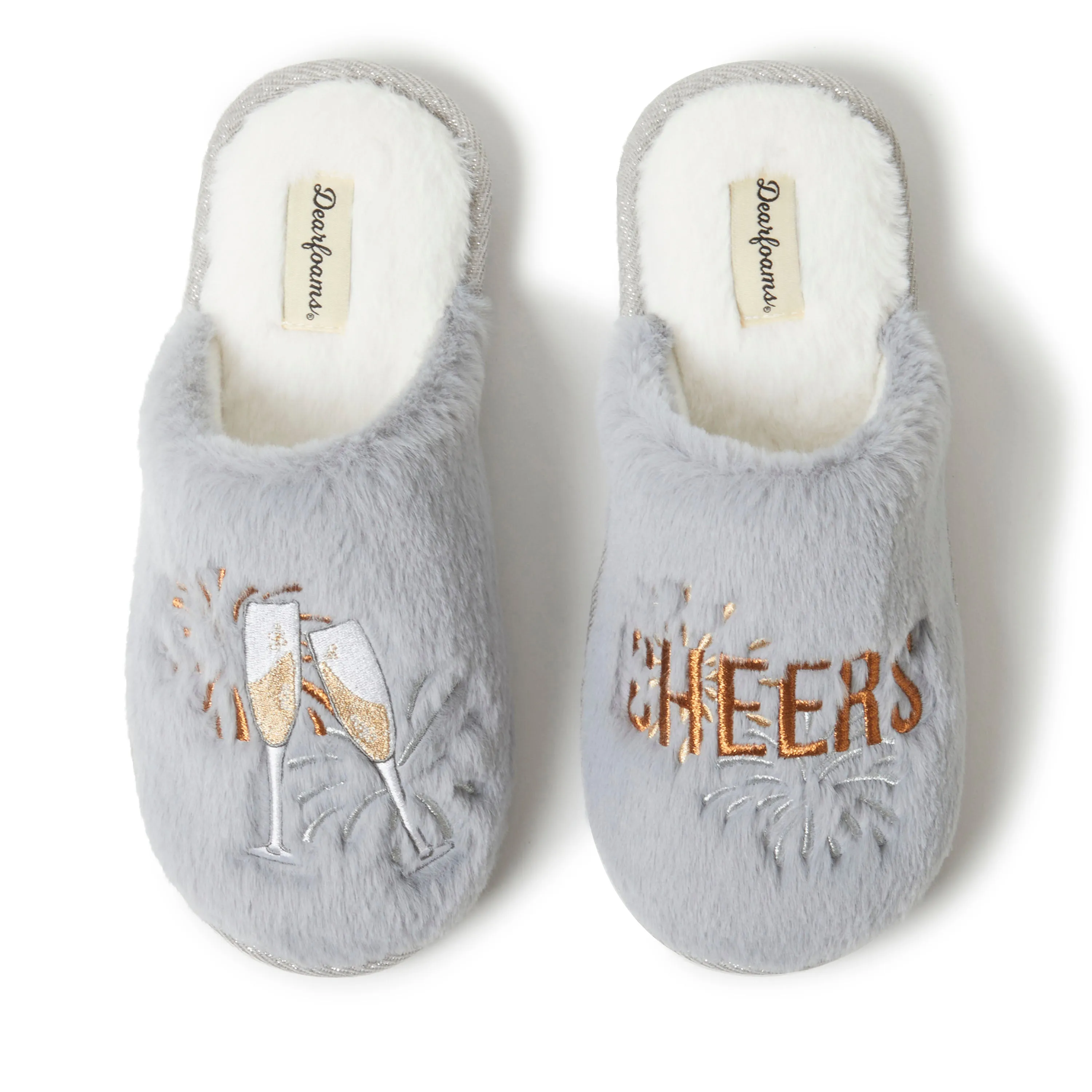 Dearfoams Women's Fluffy Holiday Celebration Gifting Slipper