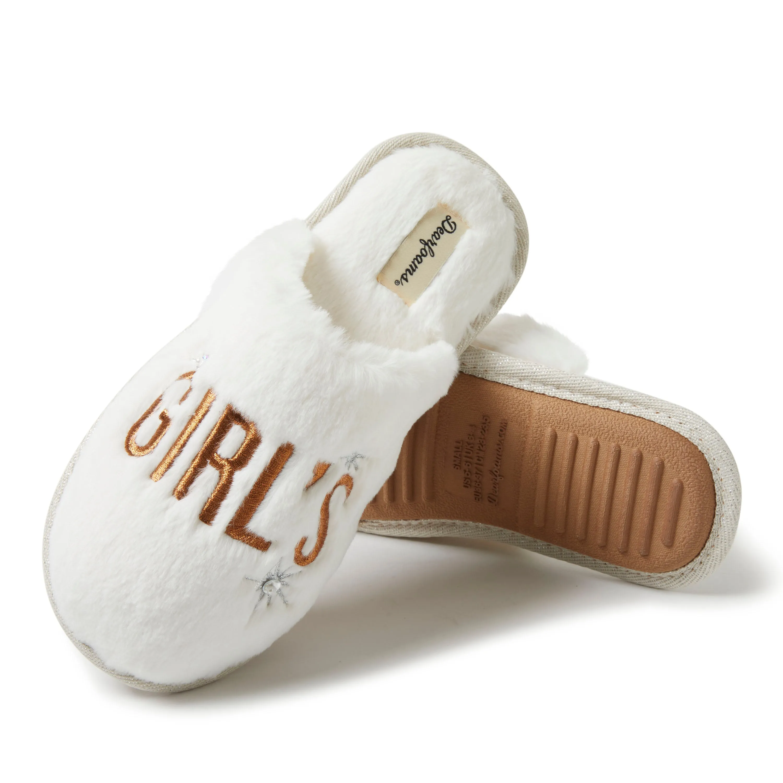 Dearfoams Women's Fluffy Holiday Celebration Gifting Slipper