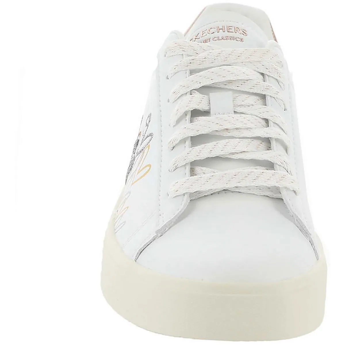 Eden LX-Gleaming Hearts Womens Padded Insole Faux Leather Casual And Fashion Sneakers