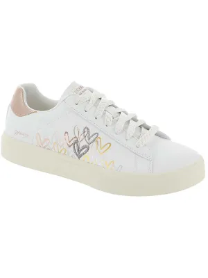 Eden LX-Gleaming Hearts Womens Padded Insole Faux Leather Casual And Fashion Sneakers