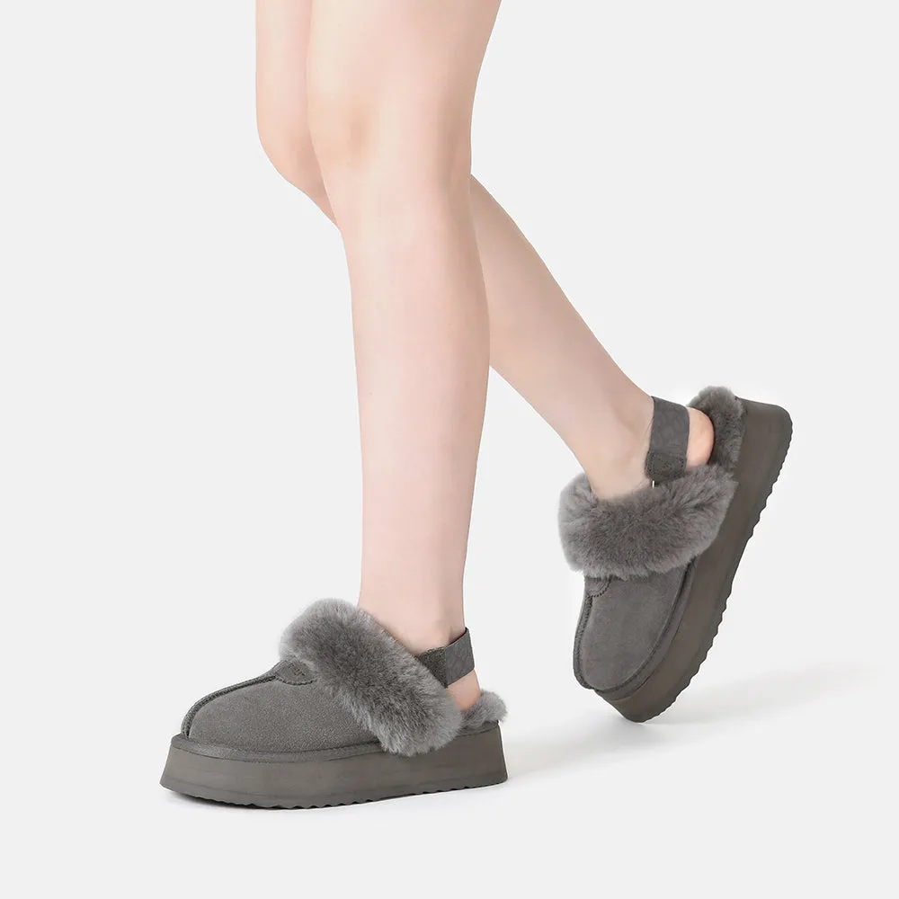 EverAu Australia Women Wagtail Removable Strap Platform Slippers