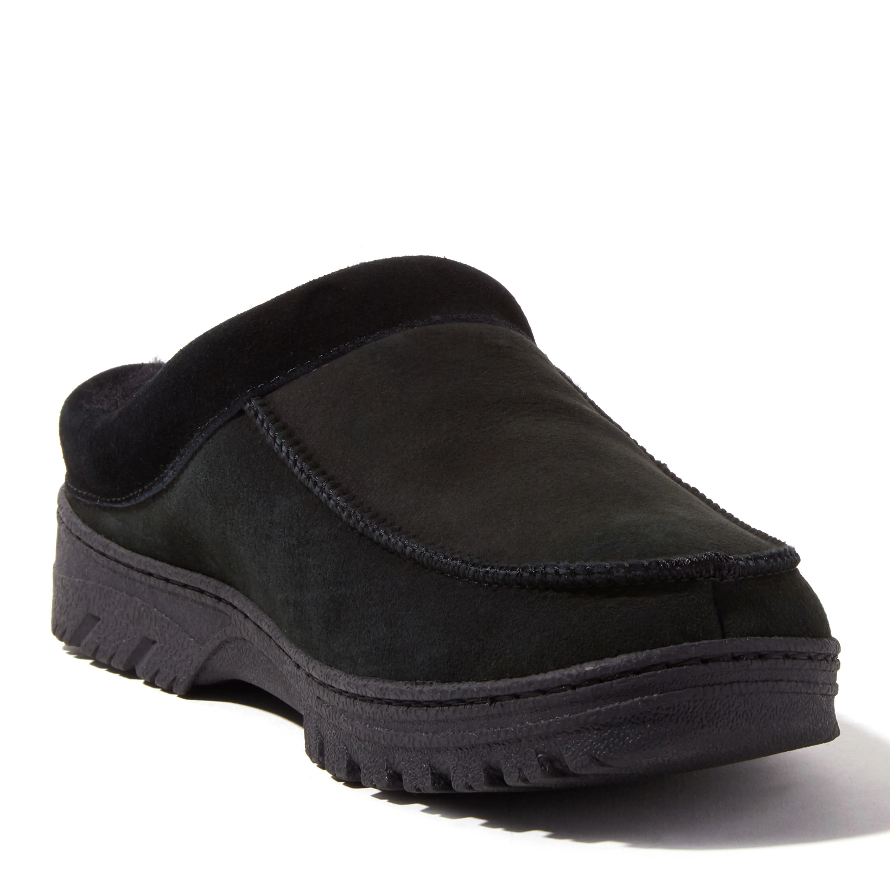 EZ Feet Men's Genuine Shearling Moccasin Toe Clog Slipper