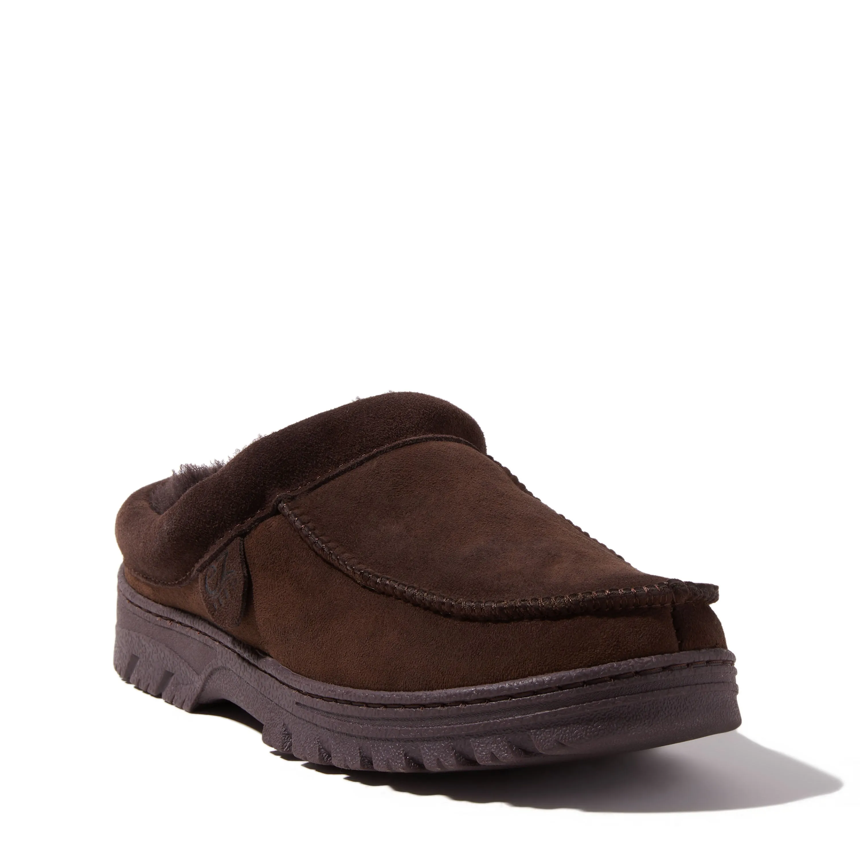 EZ Feet Men's Genuine Shearling Moccasin Toe Clog Slipper