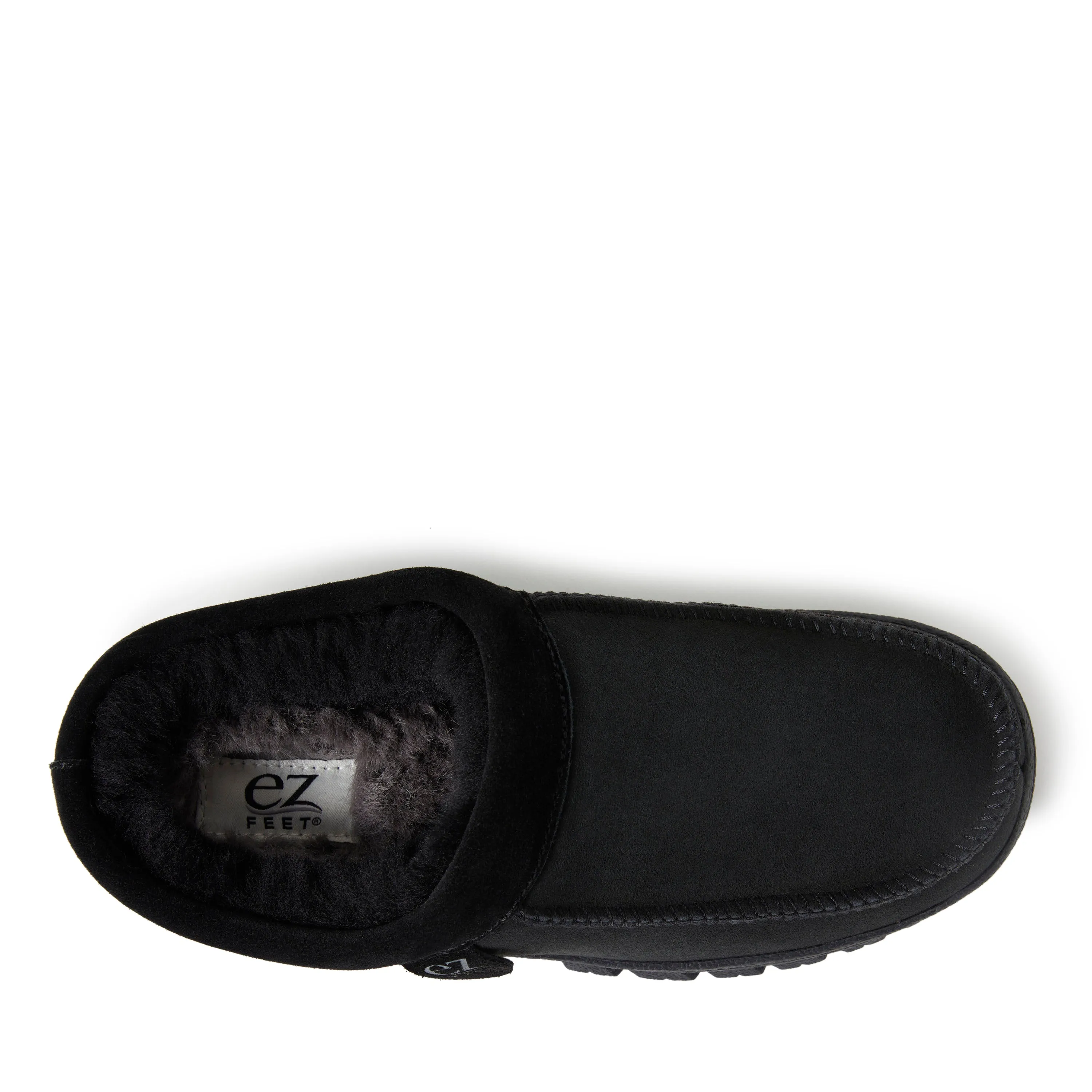 EZ Feet Men's Genuine Shearling Moccasin Toe Clog Slipper