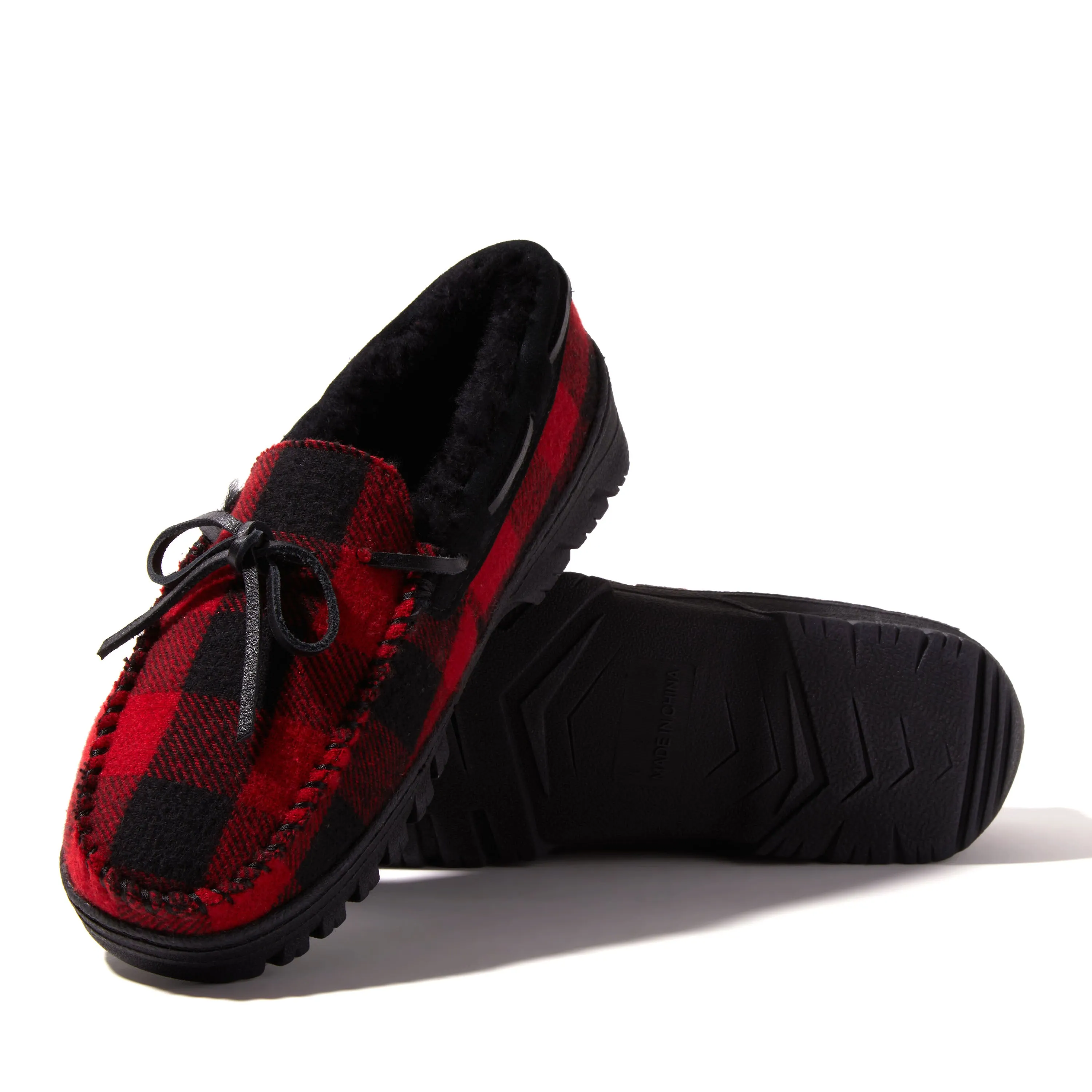 EZ Feet Men's Genuine Suede and Shearling Wool Moccasin